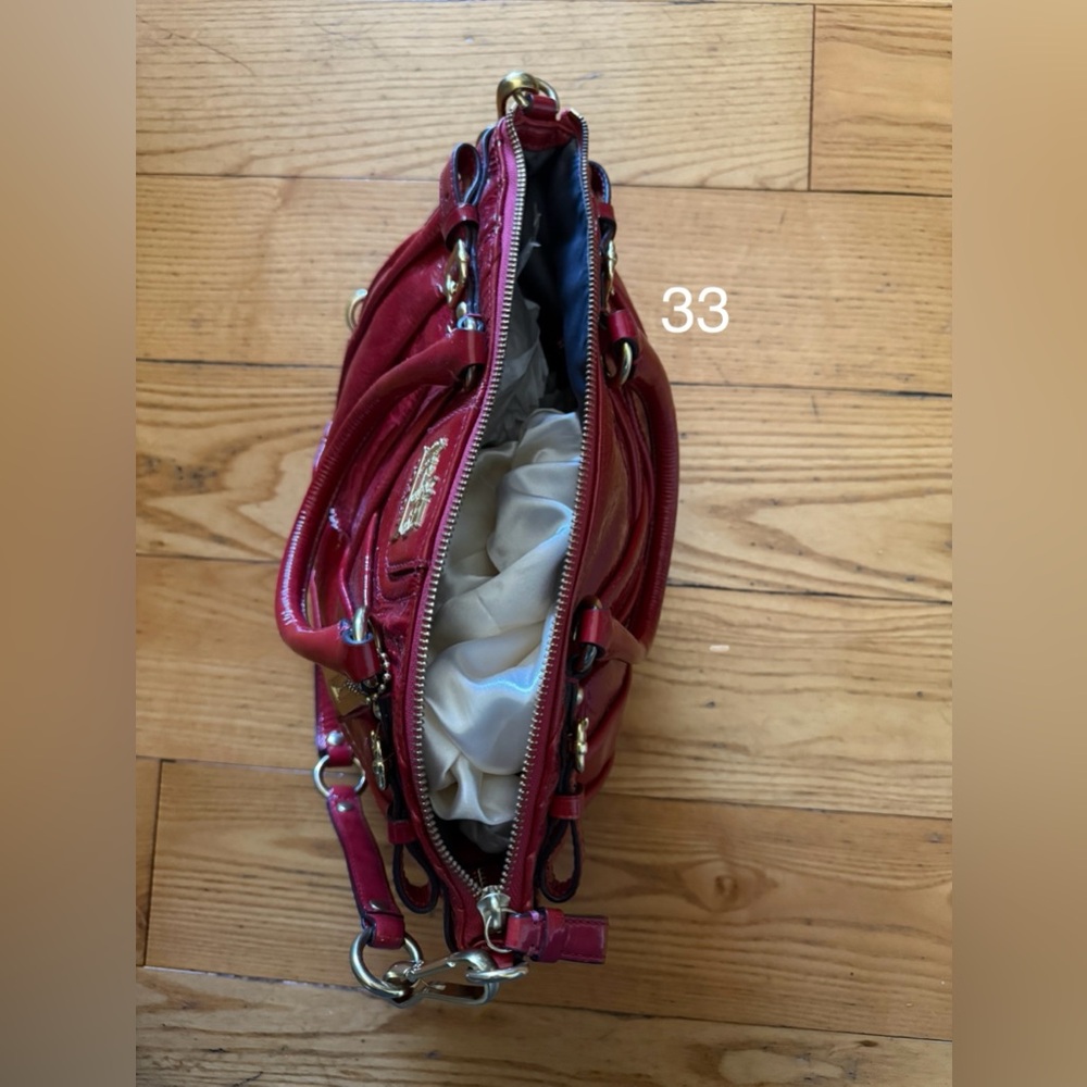 Coach Red Patent Leather Shoulder Bag - Picture 2 of 3